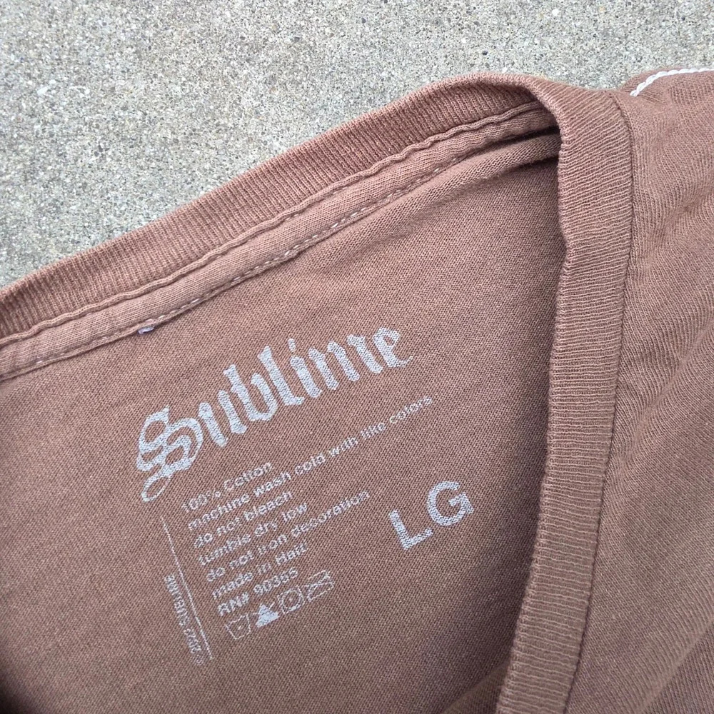 Sublime Long Beach Sun Graphic T-Shirt Mens Large Brown Cotton Band Tee - Picture 4 of 6